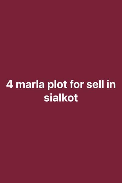 4marla plot for sell in sialkot 0