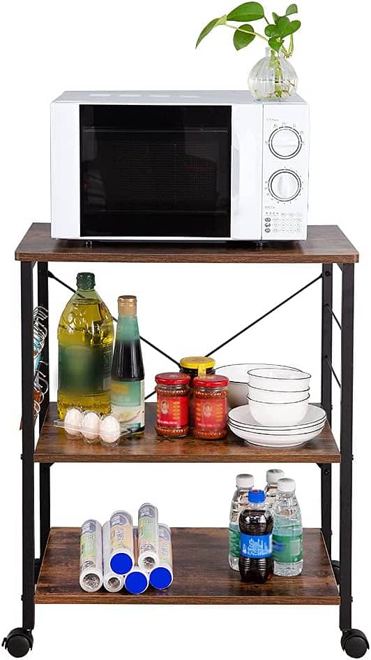 Kitchen Accessories Organizer Rack, Microwave 3 Layer Oven Stand 3