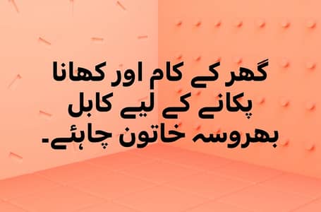 خاتون جو گھر کا کام جانتی ہو