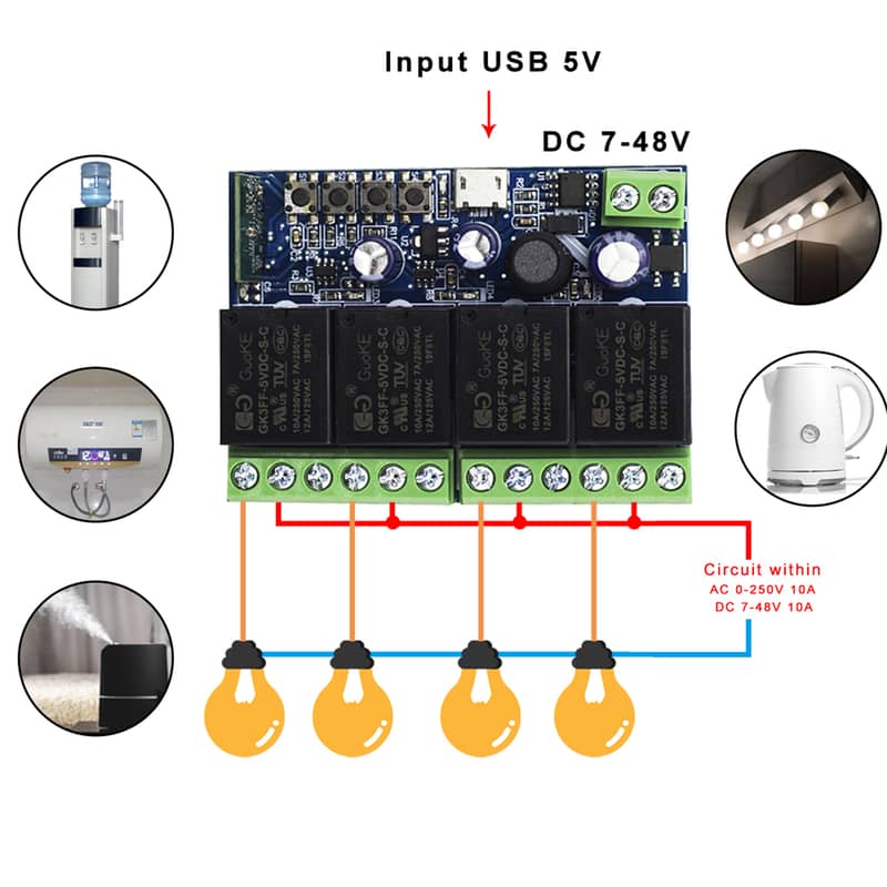 12v Ewelink wifi switch DC 5v 7~48v for electric lock gate motor 11