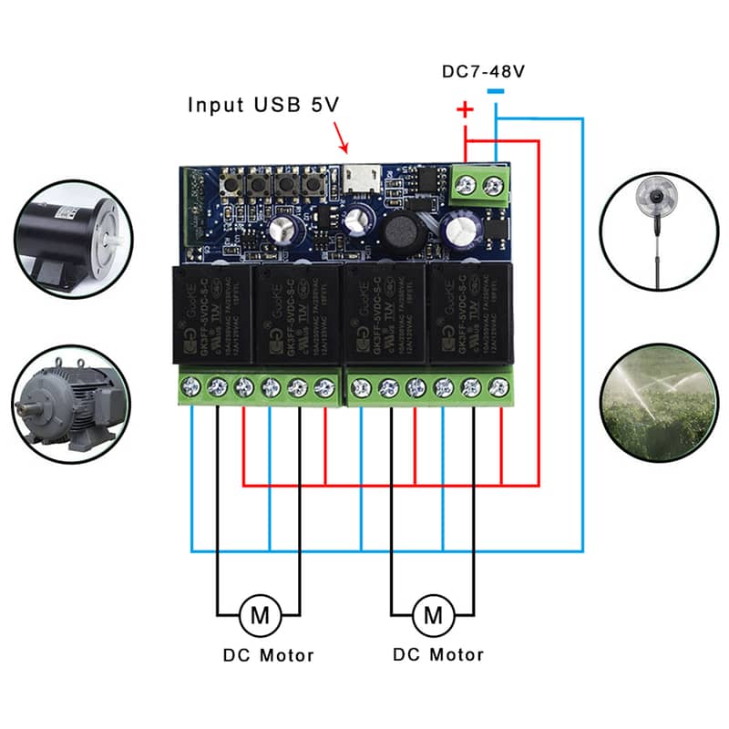 Ewelink wifi smart switch DC 12v 7~48v controlled for electric lock 12