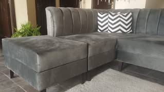 L shape sofa with stools