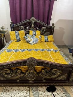 king size bed , mattress and dressing table