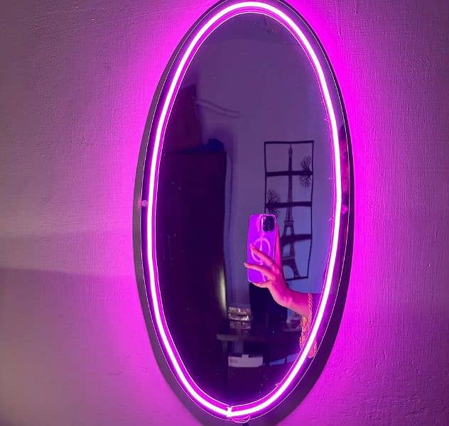 pink neon selfie acrylic mirror for room walls 1