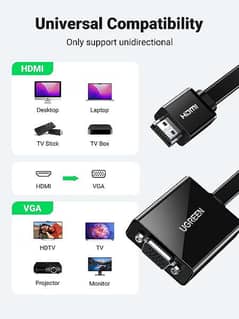 HDMI to VGA Converter with Audio Box Pack