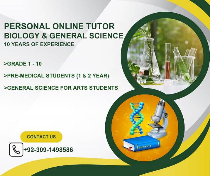 English, EILTS GENERAL SCI & bio ONLINE tutor 1