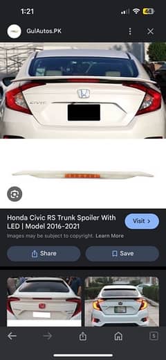 Civic X spoiler Rs style