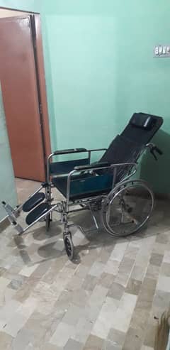 Steel Reclining Commode Wheelchair