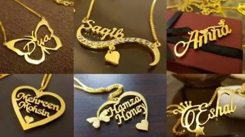 Customised Name 24k Gold Plated Pendants 1