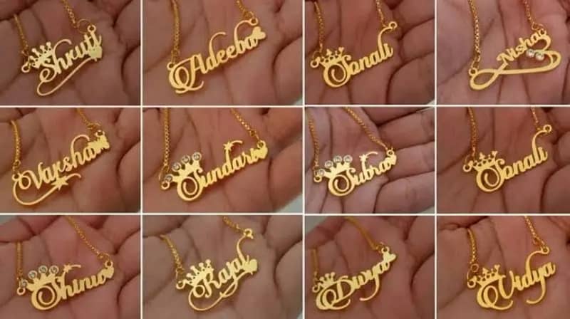 Customised Name 24k Gold Plated Pendants 2