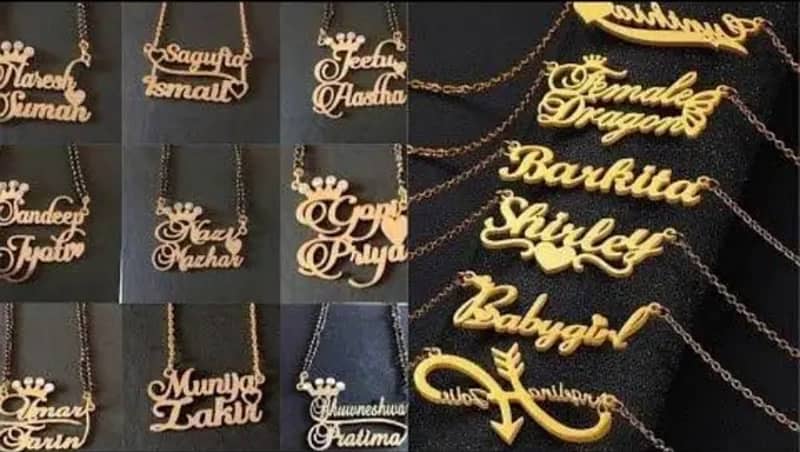 Customised Name 24k Gold Plated Pendants 3
