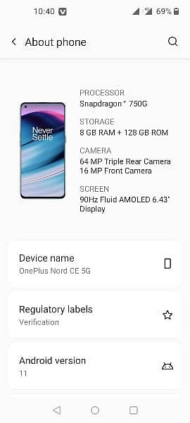OnePlus nord ce 5G dual sim 8/128 snapdragon 720G Exchange possible 4