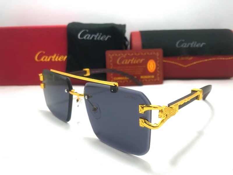 Cartier Wooden Stick Panther Sunglasses For Men and Women. 2