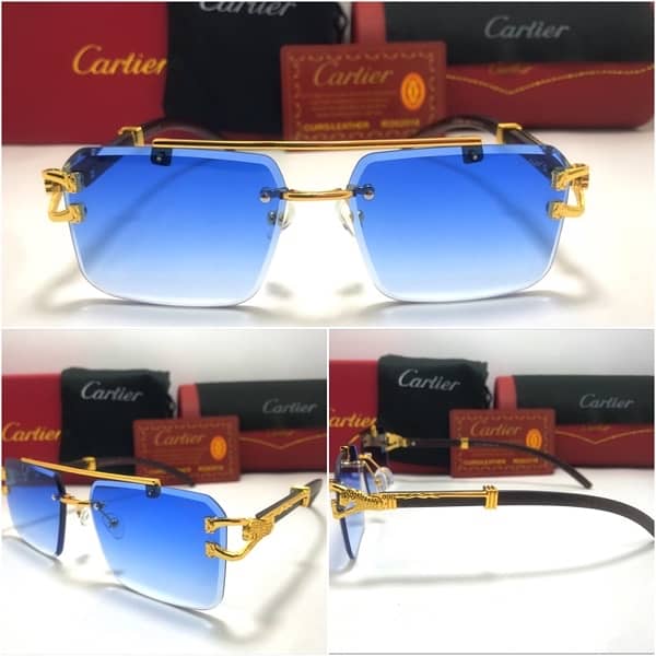 Cartier Wooden Stick Panther Sunglasses For Men and Women. 3