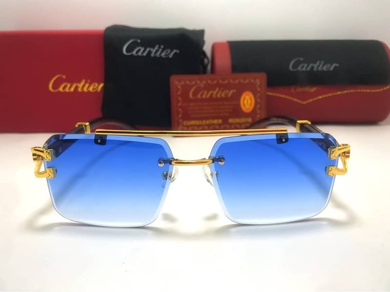 Cartier Wooden Stick Panther Sunglasses For Men and Women. 4