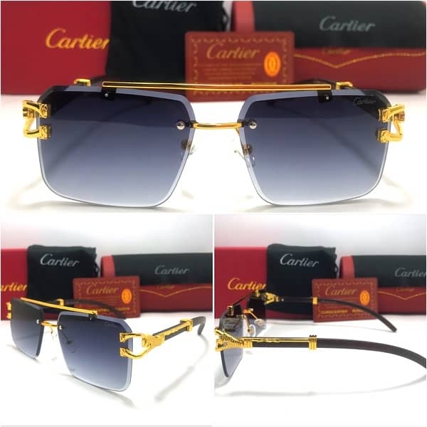 Cartier Wooden Stick Panther Sunglasses For Men and Women. 5