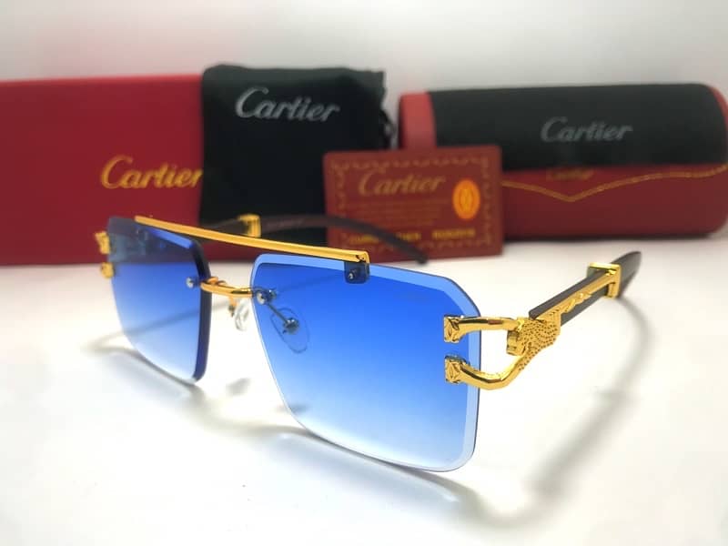 Cartier Wooden Stick Panther Sunglasses For Men and Women. 6
