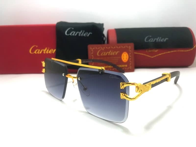 Cartier Wooden Stick Panther Sunglasses For Men and Women. 8