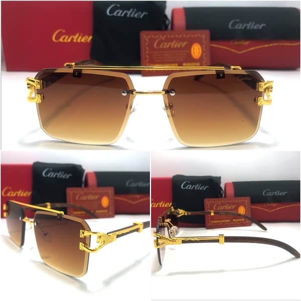 Cartier Wooden Stick Panther Sunglasses For Men and Women. 9