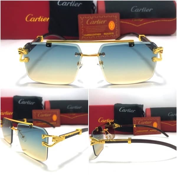 Cartier Wooden Stick Panther Sunglasses For Men and Women. 12