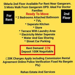 5Marla 2nd Floor Available For Rent Near Gangaram Hospital OPD