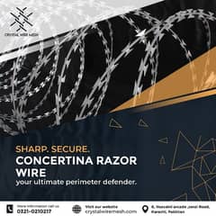 House Safety Razor Wire & Chain link fence - Barbed mesh -Crimped Mess