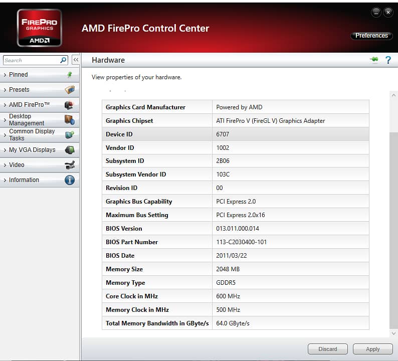 AMD FIrePro V5900 2GB 7