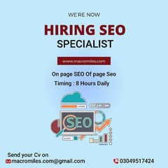 We are hiring SEO specialist Remote