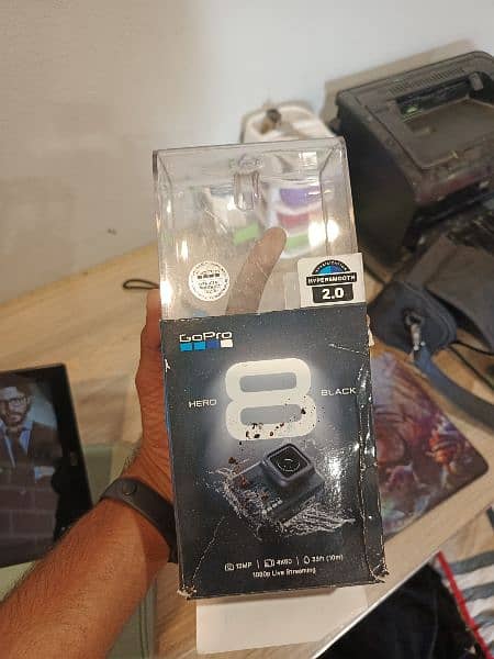 Gopro Hero 8 Black With Box & Extra Battery and Huge Mounts 8