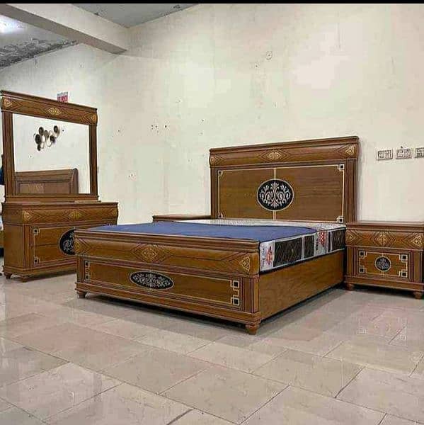 double bed set, king size bed set, sheesham bed set, complete set, fur 16