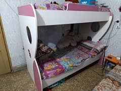 Bunk Bed in pink and white color for Sale