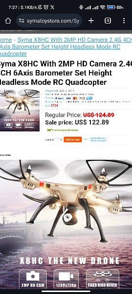 x8hc drone for sale with camera. . . 10/10 condition 2