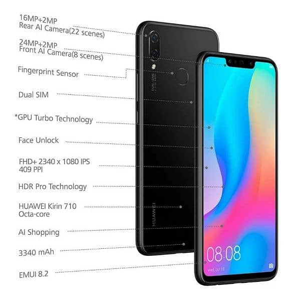 Huawei Nova 3i Black New condition 6