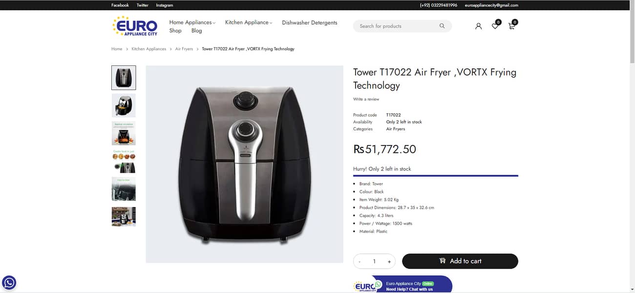 Tower T17022 Vortx Manual Air Fryer with Rapid Air Circulation 19