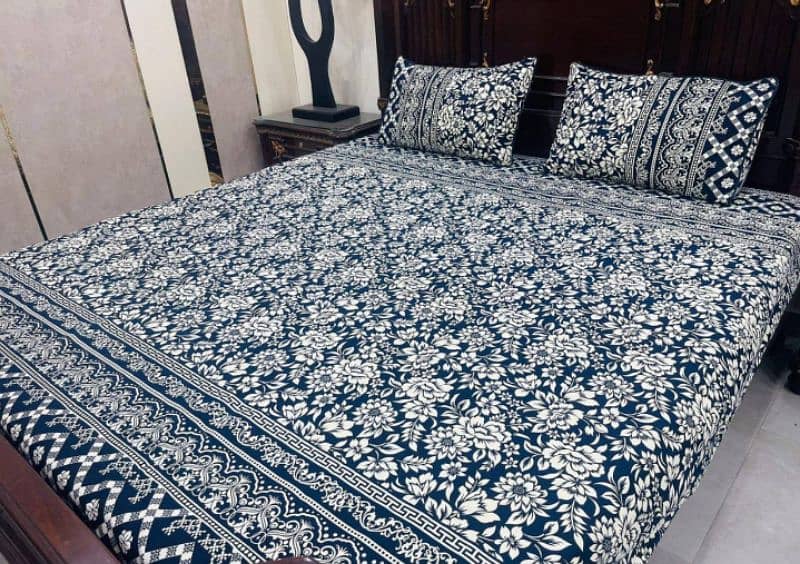 Double bedsheet 3 Pcs Cotton Sotton Patch Work 100 design available 1