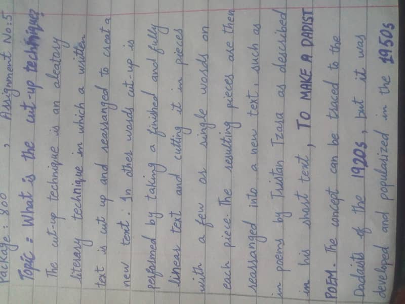 Handwritten and MS word assignment work 5