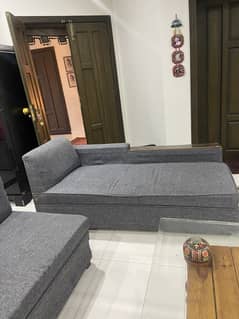 L shape sofa grey