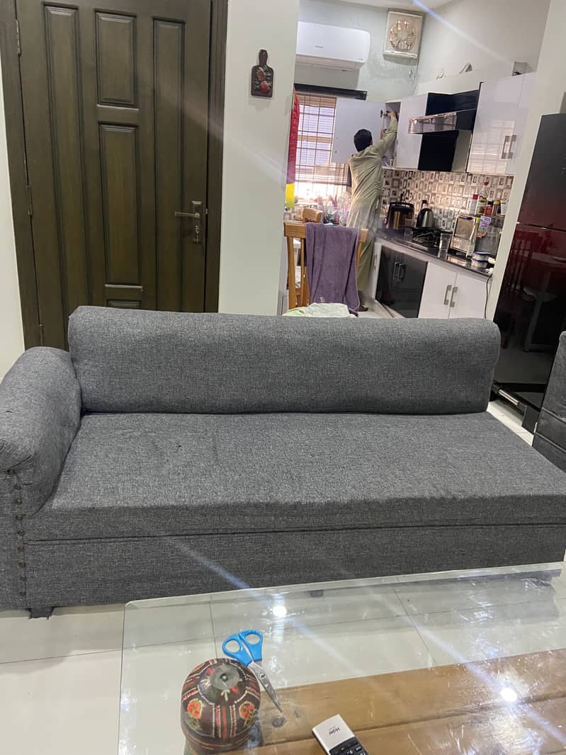 L shape sofa grey 1