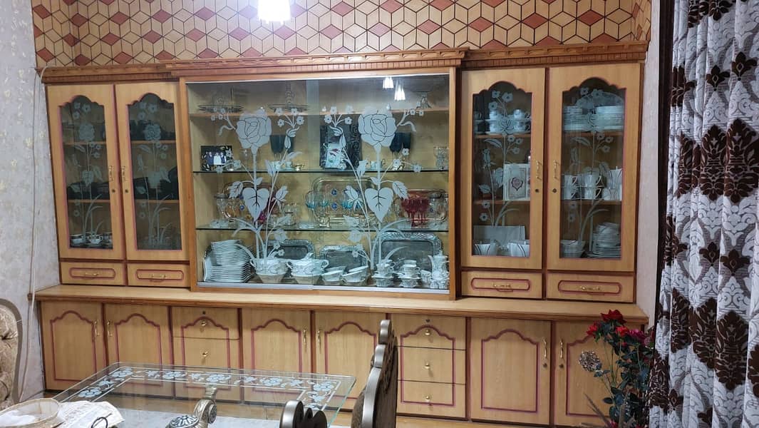 cupboard almari dinner set display dinning almari 0