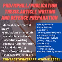 THESIS WRITTING/MPHILL/PHD THESIS AND RESEARCH WRITING/ASSIGNMENT
