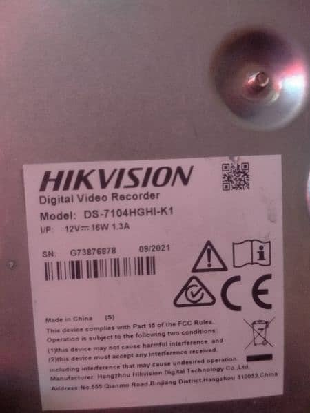 Hikvision 4Ch dvr latest model only 1month use 1
