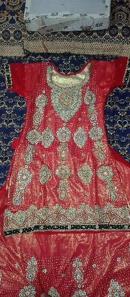 Bridal lehnga complete set ( include paras and sandal jewellery) 7