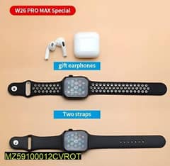 w26 pro max smart watch+ earbuds pro contact Whatsapp 03246926080
