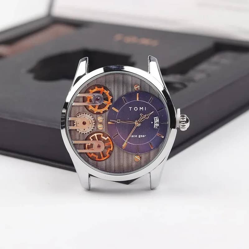 TOMI T-106 Face Gear Dual leather Strap Watch High Quality Premium Wat 2