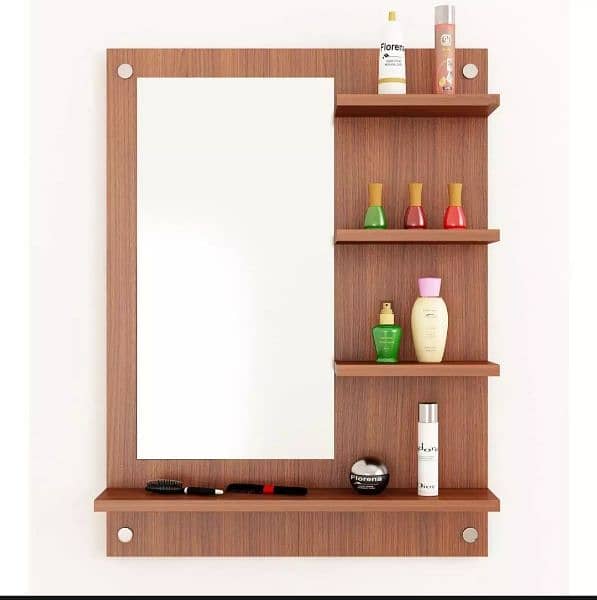 mirror with shelf n wood work items 1