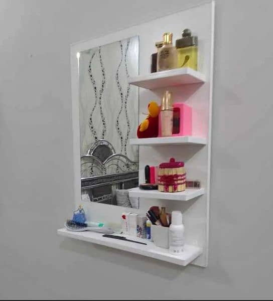 mirror with shelf n wood work items 2