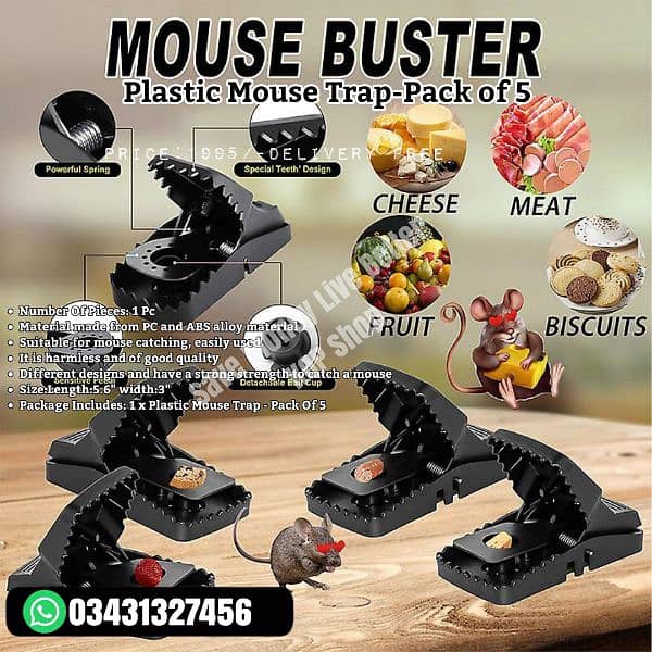 Plastic Mouse Trap-Pack of 5 with Higher Quality 2