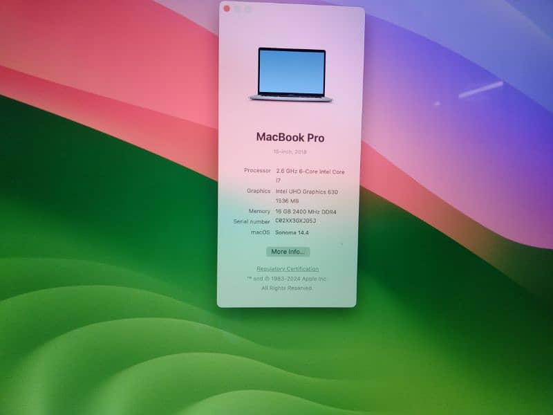 MAC Book Pro 2018 i7 15 inch 0