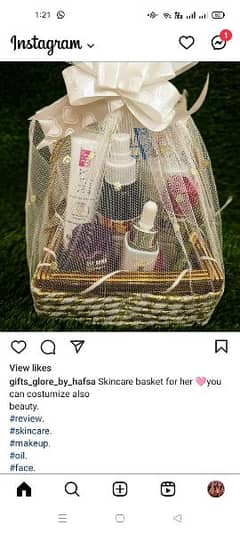 skincare basket for her