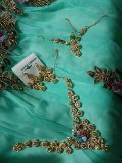 Beautiful Green Dress with Jewllery